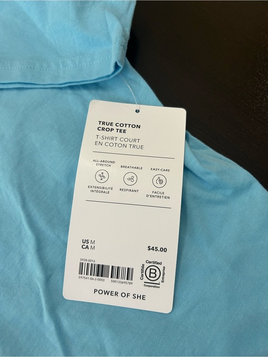 Athleta Tops - True Cotton Crop Tee in Teal